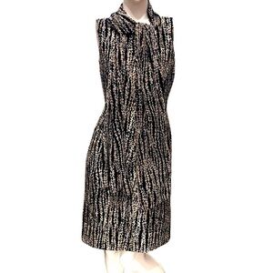 Talbots Pure Silk Sleeveless Size 6 Sheath Dress Matching Scarf